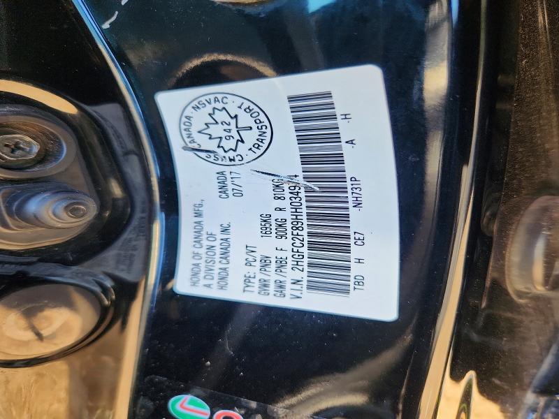Aukcja sprzedaży 2017 Honda Civic, vin: 2HGFC2F89HH034974, numer aukcji: 60478046