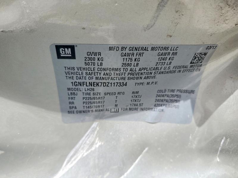 Продажа на аукционе авто 2013 Chevrolet Equinox, vin: 1GNFLNEK7DZ117334, номер лота: 61724176