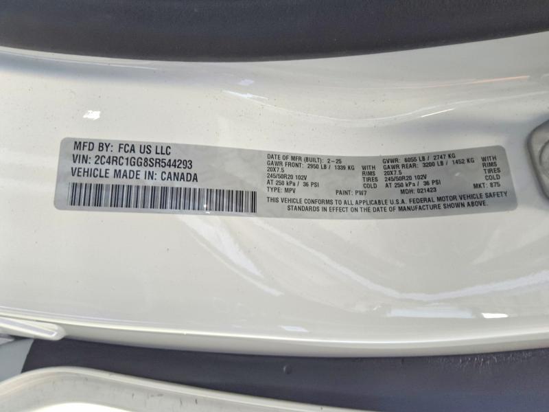 Aukcja sprzedaży 2025 Chrysler Pacifica, vin: 2C4RC1GG8SR544293, numer aukcji: 61810336