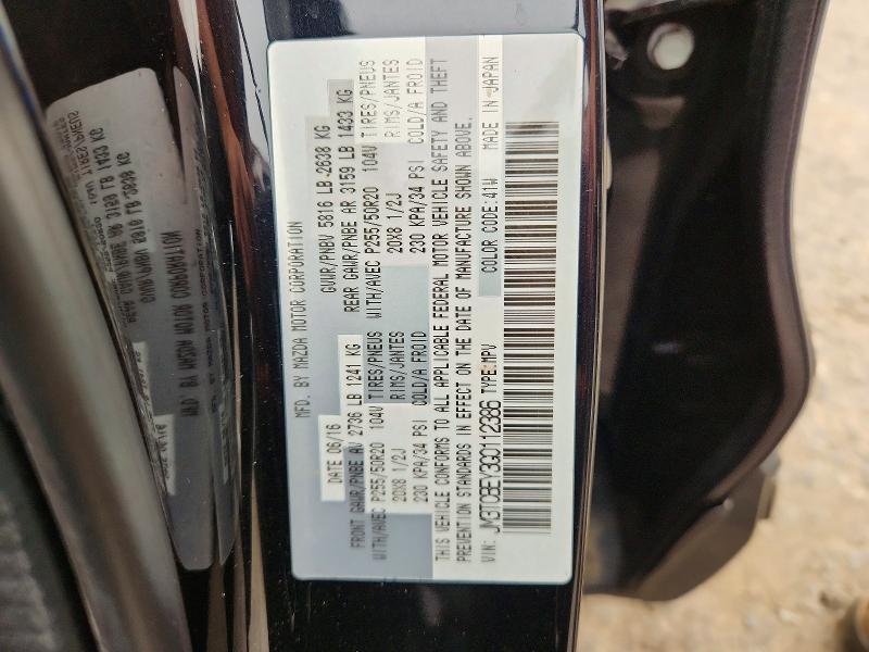 Продаж на аукціоні авто 2016 Mazda Cx-9, vin: JM3TCBEY3G0112386, номер лоту: 60895466