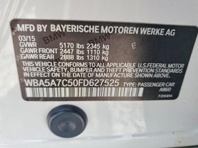 2015 Bmw 528 მანქანა იყიდება აუქციონზე, vin: WBA5A7C50FD627525, აუქციონის ნომერი: 61012466