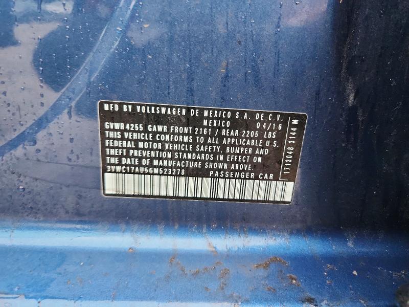 62293206 :رقم المزاد ، 3VWC17AU5GM523278 vin ، 2016 Volkswagen Golf Sportwagen مزاد بيع