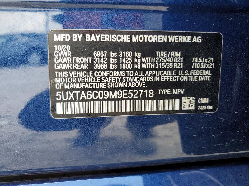 Продаж на аукціоні авто 2021 Bmw X5, vin: 5UXTA6C09M9E52718, номер лоту: 61804306