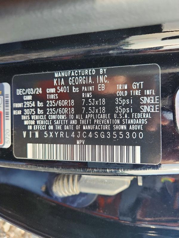 Aukcja sprzedaży 2025 Kia Sorento, vin: 5XYRL4JC4SG355300, numer aukcji: 60653806
