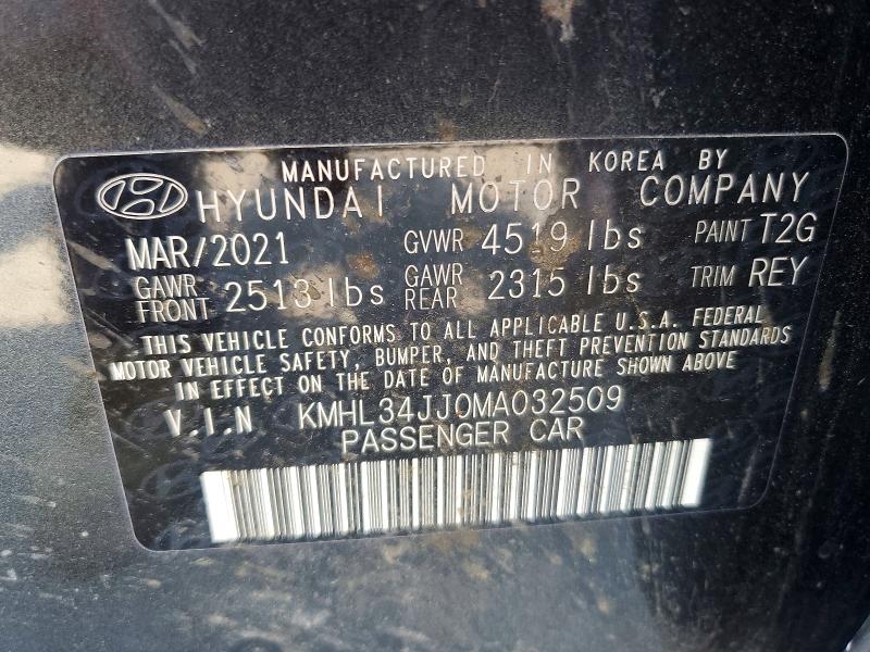 60980736 :رقم المزاد ، KMHL34JJ0MA032509 vin ، 2021 Hyundai Sonata Hybrid مزاد بيع