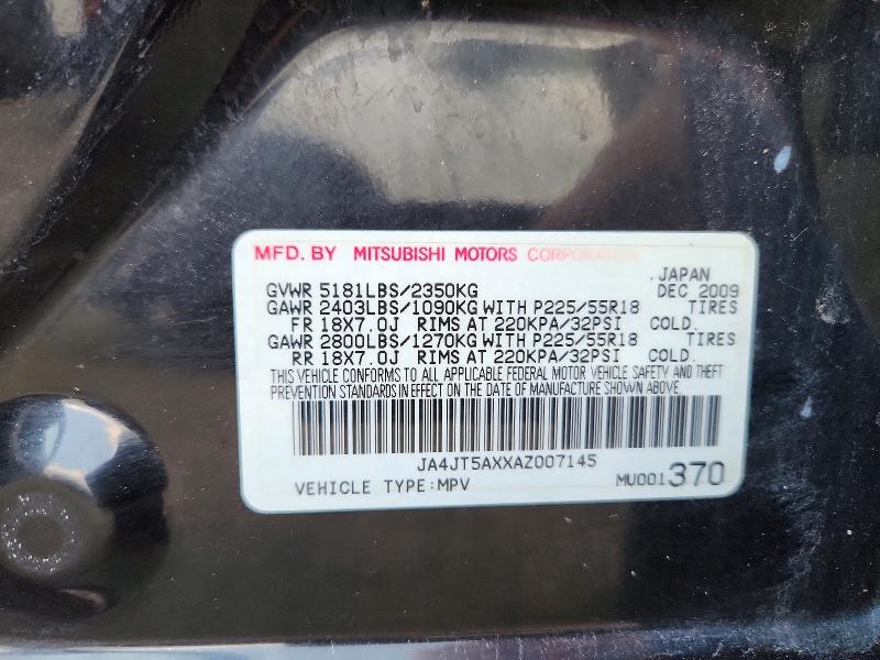 Aukcja sprzedaży 2010 Mitsubishi Outlander, vin: JA4JT5AXXAZ007145, numer aukcji: 62204716