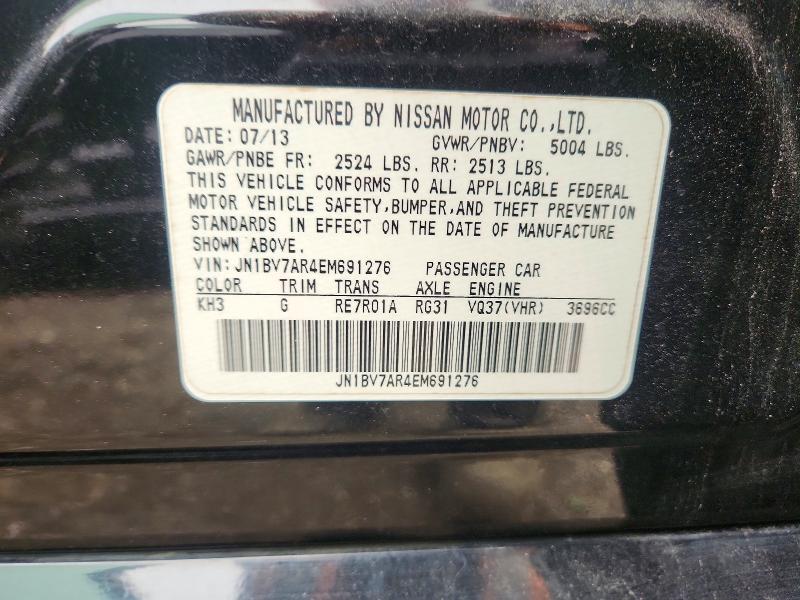 Aukcja sprzedaży 2014 Infiniti Q50, vin: JN1BV7AR4EM691276, numer aukcji: 61368646