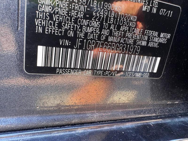 2011 Subaru Impreza მანქანა იყიდება აუქციონზე, vin: JF1GR7E66BG831979, აუქციონის ნომერი: 62746676