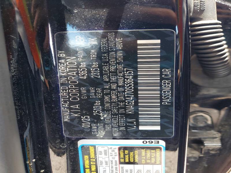Aukcja sprzedaży 2025 Kia K5, vin: KNAG24J70S5364157, numer aukcji: 63203886