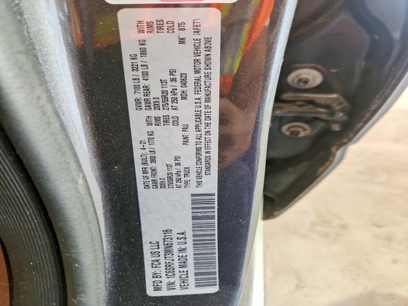 Aukcja sprzedaży 2021 Ram 1500, vin: 1C6SRFJT3MN673116, numer aukcji: 61248646