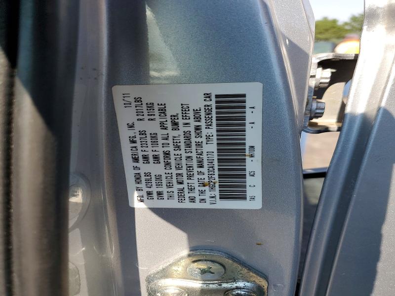 Продаж на аукціоні авто 2012 Honda Accord, vin: 1HGCP2F63CA040170, номер лоту: 59711956