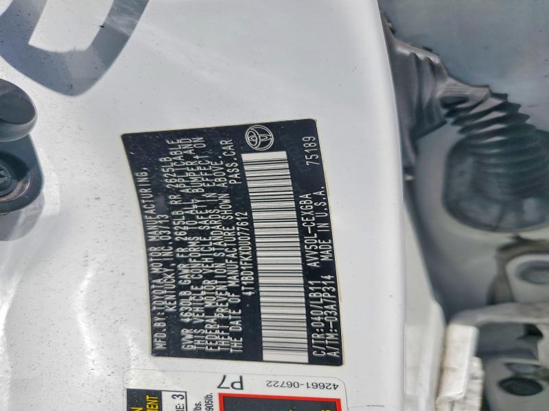 Продажа на аукционе авто 2013 Toyota Camry Hybrid, vin: 4T1BD1FKXDU077612, номер лота: 62836466