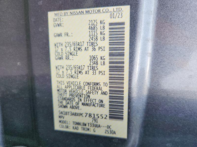 Продаж на аукціоні авто 2023 Nissan Rogue, vin: 5N1BT3ABXPC781552, номер лоту: 62930726