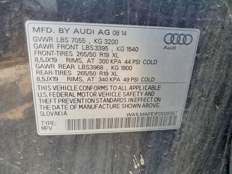 Продажа на аукционе авто 2015 Audi Q7, vin: WA1LMAFE1FD005357, номер лота: 61176126