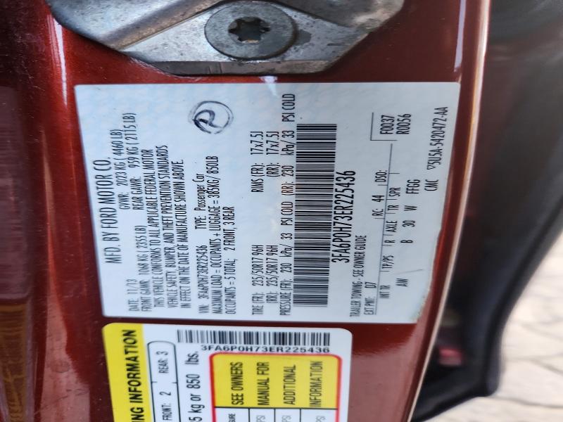 Продажа на аукционе авто 2014 Ford Fusion, vin: 3FA6P0H73ER225436, номер лота: 62206946