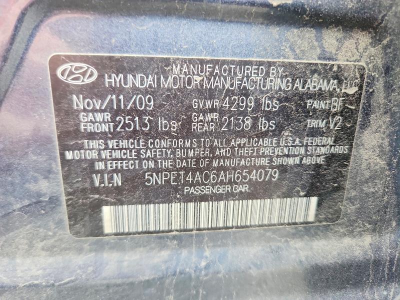 Продаж на аукціоні авто 2010 Hyundai Sonata, vin: 5NPET4AC6AH654079, номер лоту: 60140576