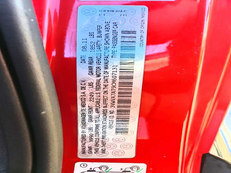 Aukcja sprzedaży 2012 Volkswagen Beetle, vin: 3VWVA7AT9CM607131, numer aukcji: 61044996