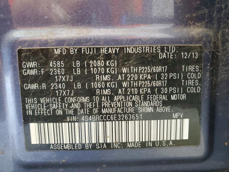 Продаж на аукціоні авто 2014 Subaru Outback, vin: 4S4BRCCC6E3263651, номер лоту: 60773146