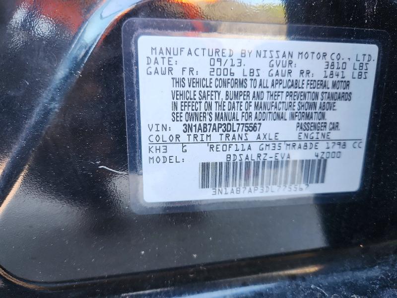 Продаж на аукціоні авто 2013 Nissan Sentra, vin: 3N1AB7AP3DL775567, номер лоту: 62381396