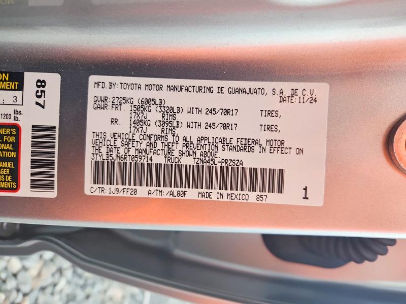 60789546 :رقم المزاد ، 3TYLB5JN6RT059714 vin ، 2024 Toyota Tacoma مزاد بيع