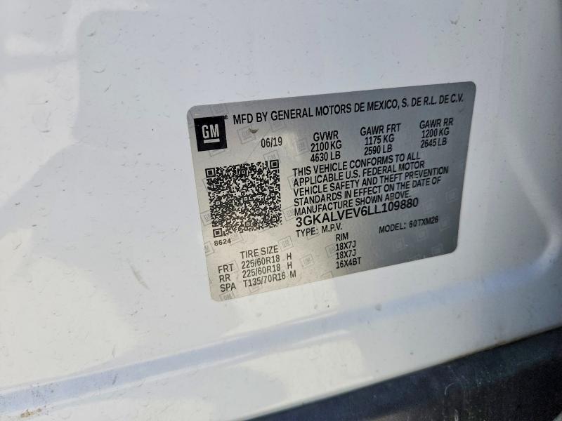 Aukcja sprzedaży 2020 Gmc Terrain, vin: 3GKALVEV6LL109880, numer aukcji: 62645716