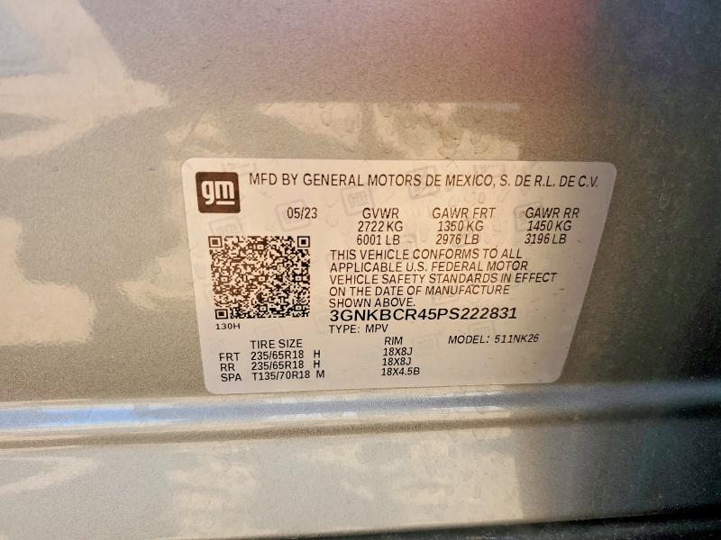 60563216 :رقم المزاد ، 3GNKBCR45PS222831 vin ، 2023 Chevrolet Blazer مزاد بيع