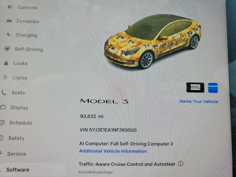 Aukcja sprzedaży 2022 Tesla Model 3, vin: 5YJ3E1EA1NF369500, numer aukcji: 63053236