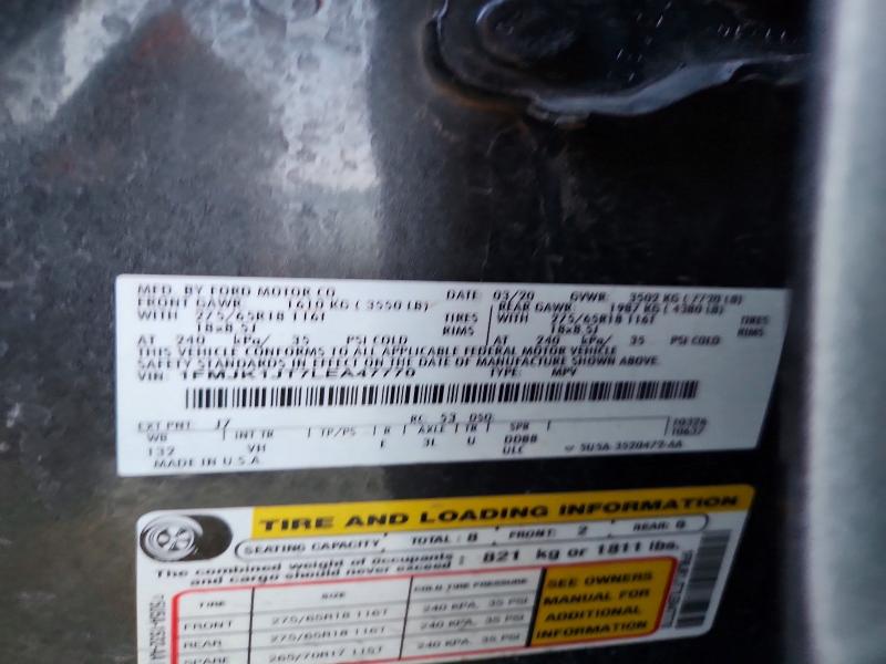 2020 Ford Expedition მანქანა იყიდება აუქციონზე, vin: 1FMJK1JT7LEA47770, აუქციონის ნომერი: 61388326