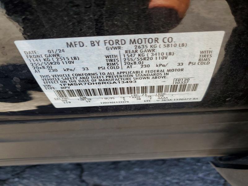 2024 Ford Explorer მანქანა იყიდება აუქციონზე, vin: 1FMSK7DH8RGA13493, აუქციონის ნომერი: 60993486