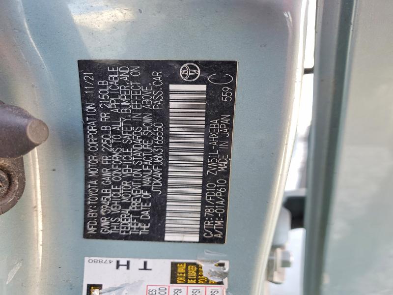 Продажа на аукционе авто 2022 Toyota Prius, vin: JTDKAMFU6N3165550, номер лота: 59016876