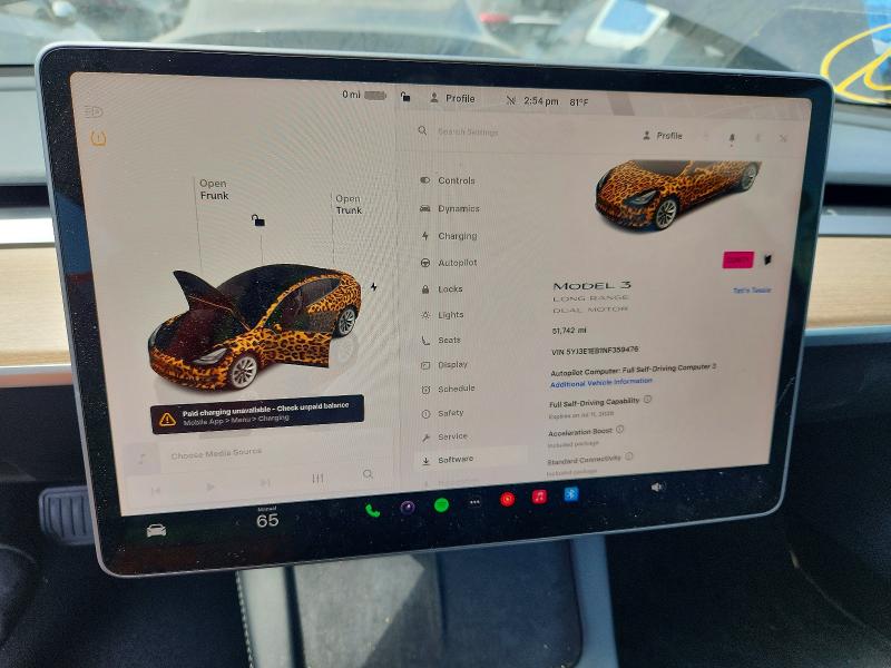 Aukcja sprzedaży 2022 Tesla Model 3, vin: 5YJ3E1EB1NF359476, numer aukcji: 57228886