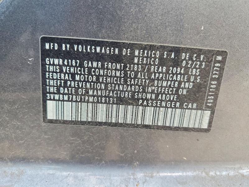 62097606 :رقم المزاد ، 3VWBM7BU1PM018131 vin ، 2023 Volkswagen Jetta مزاد بيع