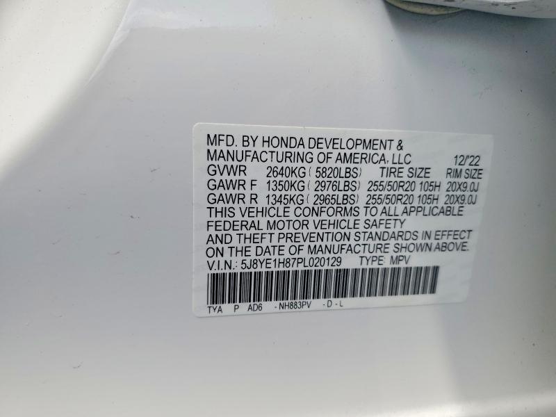 2023 Acura Mdx მანქანა იყიდება აუქციონზე, vin: 5J8YE1H87PL020129, აუქციონის ნომერი: 61748736