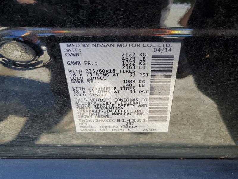 Aukcja sprzedaży 2014 Nissan Rogue, vin: 5N1AT2MVXEC814381, numer aukcji: 59225956