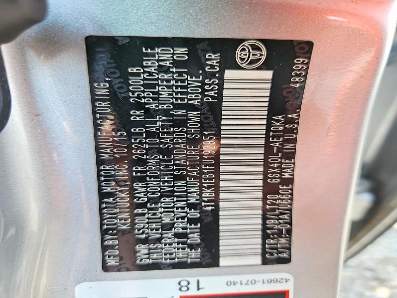 2015 Toyota Avalon მანქანა იყიდება აუქციონზე, vin: 4T1BK1EB1FU192951, აუქციონის ნომერი: 61865556