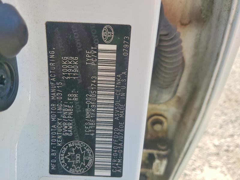 Продажа на аукционе авто 2015 Toyota Camry, vin: 4T1BF1FK9FU051743, номер лота: 60946406