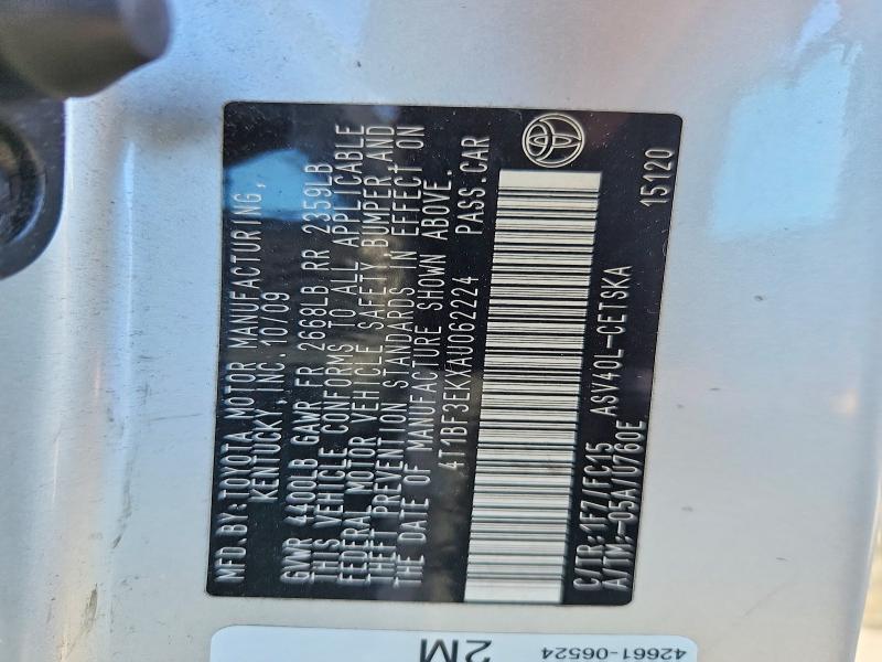 Продаж на аукціоні авто 2010 Toyota Camry, vin: 4T1BF3EKXAU062224, номер лоту: 62793586
