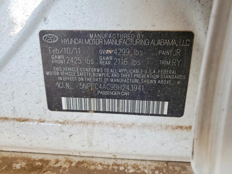 61484956 :رقم المزاد ، 5NPEC4AC9BH243941 vin ، 2011 Hyundai Sonata مزاد بيع