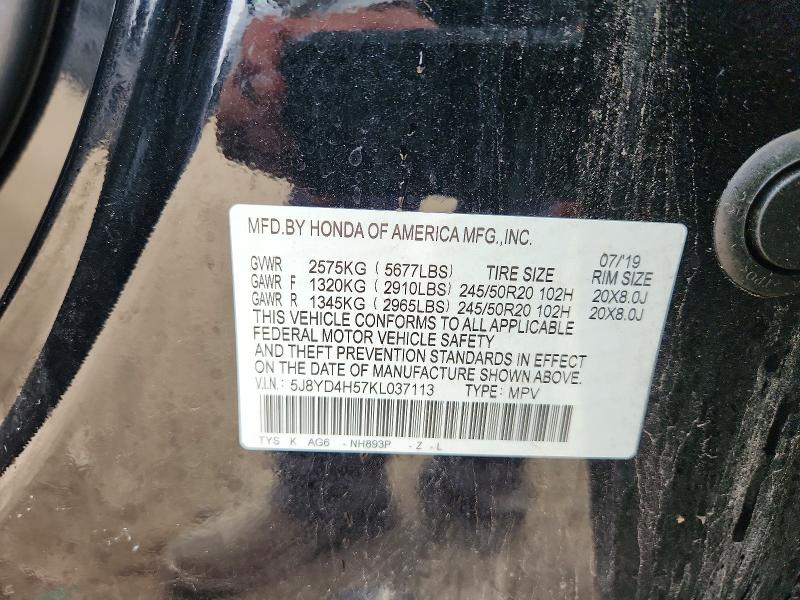 Продажа на аукционе авто 2019 Acura Mdx, vin: 5J8YD4H57KL037113, номер лота: 62299936