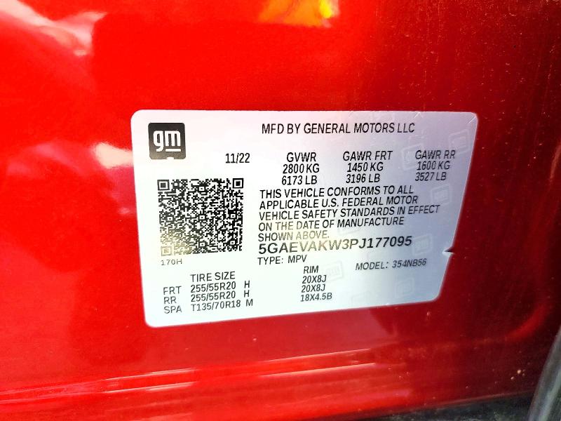 60742506 :رقم المزاد ، 5GAEVAKW3PJ177095 vin ، 2023 Buick Enclave مزاد بيع