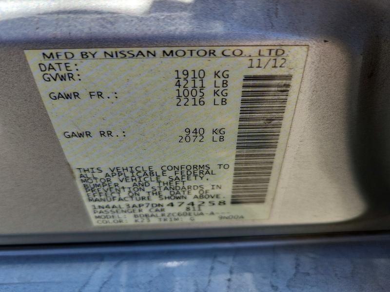 Aukcja sprzedaży 2013 Nissan Altima, vin: 1N4AL3AP7DN474258, numer aukcji: 60523056