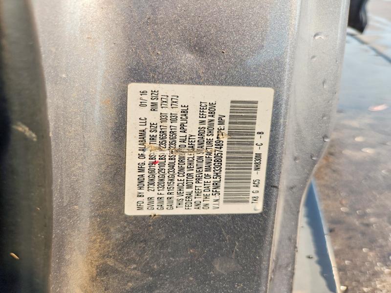 Aukcja sprzedaży 2016 Honda Odyssey, vin: 5FNRL5H33GB057489, numer aukcji: 59695276