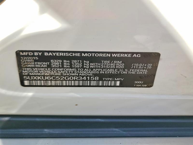 Aukcja sprzedaży 2016 Bmw X6, vin: 5UXKU6C52G0R34158, numer aukcji: 63254866