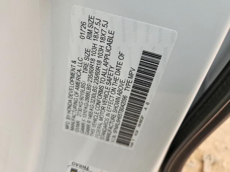 61404936 :رقم المزاد ، 5FNRL6H65TB042096 vin ، 2026 Honda Odyssey مزاد بيع