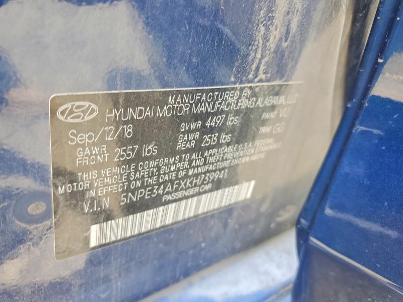 59955136 :رقم المزاد ، 5NPE34AFXKH739941 vin ، 2019 Hyundai Sonata مزاد بيع