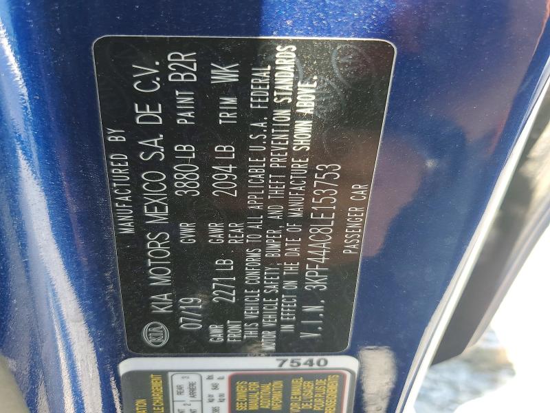 Aukcja sprzedaży 2020 Kia Forte, vin: 3KPF44AC8LE153753, numer aukcji: 61224446