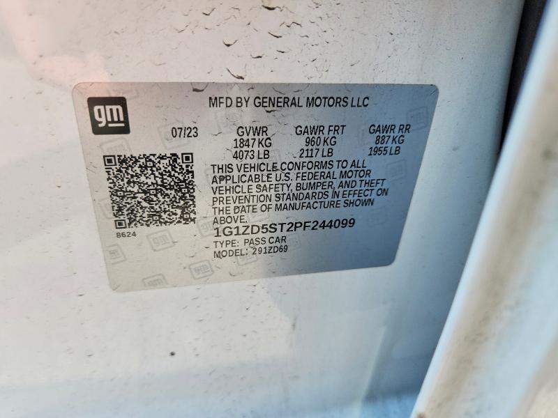 Aukcja sprzedaży 2023 Chevrolet Malibu, vin: 1G1ZD5ST2PF244099, numer aukcji: 62607916