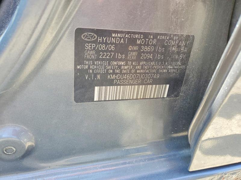 Aukcja sprzedaży 2007 Hyundai Elantra, vin: KMHDU46D07U030749, numer aukcji: 63165776