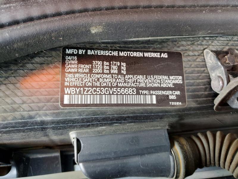 85622355 :رقم المزاد ، WBY1Z2C53GV556683 vin ، 2016 Bmw I3 مزاد بيع