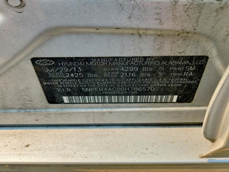Aukcja sprzedaży 2013 Hyundai Sonata, vin: 5NPEB4AC0DH786570, numer aukcji: 60788636